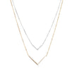 Diamond Double Chevron Necklace in Solid 14k Two-Tone White and Rose Gold Necklaces Estella Collection #product_description# Birthstone Birthstone Jewelry Colorless Gemstone #tag4# #tag5# #tag6# #tag7# #tag8# #tag9# #tag10#