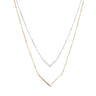 Diamond Double Chevron Necklace in Solid 14k Two-Tone White and Rose Gold Necklaces Estella Collection #product_description# Birthstone Birthstone Jewelry Colorless Gemstone #tag4# #tag5# #tag6# #tag7# #tag8# #tag9# #tag10#