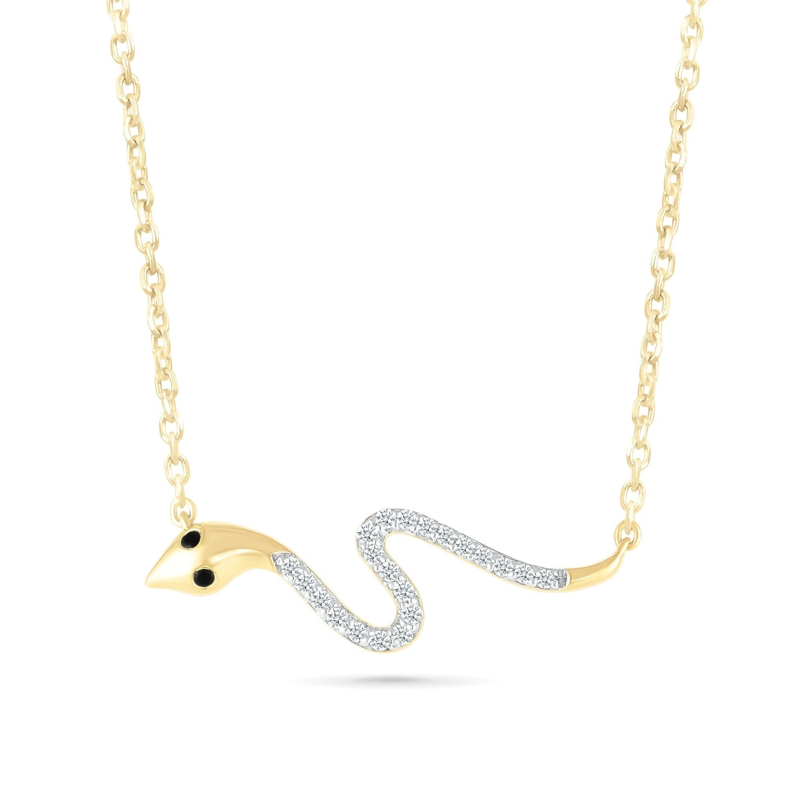 Diamond Snake Necklace Necklaces Estella Collection 32708 10k April Birthstone Colorless Gemstone #tag4# #tag5# #tag6# #tag7# #tag8# #tag9# #tag10#