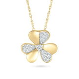 Diamond Three Leaf Clover Necklace Necklaces Estella Collection #product_description# 32737 10k April Birthstone Colorless Gemstone #tag4# #tag5# #tag6# #tag7# #tag8# #tag9# #tag10#