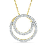 Double Circle Diamond Necklace Necklaces Estella Collection 32742 Diamond Yellow Gold #tag4# #tag5# #tag6# #tag7# #tag8# #tag9# #tag10#