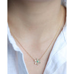 Emerald and Diamond PavÃ© Flower Pendant Necklace Necklaces Estella Collection #product_description# 14k Birthstone Diamond #tag4# #tag5# #tag6# #tag7# #tag8# #tag9# #tag10#