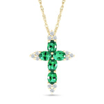 Emerald and White Sapphire Cross Pendant Necklaces Estella Collection #product_description# 32715 10k Birthstone Birthstone Jewelry #tag4# #tag5# #tag6# #tag7# #tag8# #tag9# #tag10#