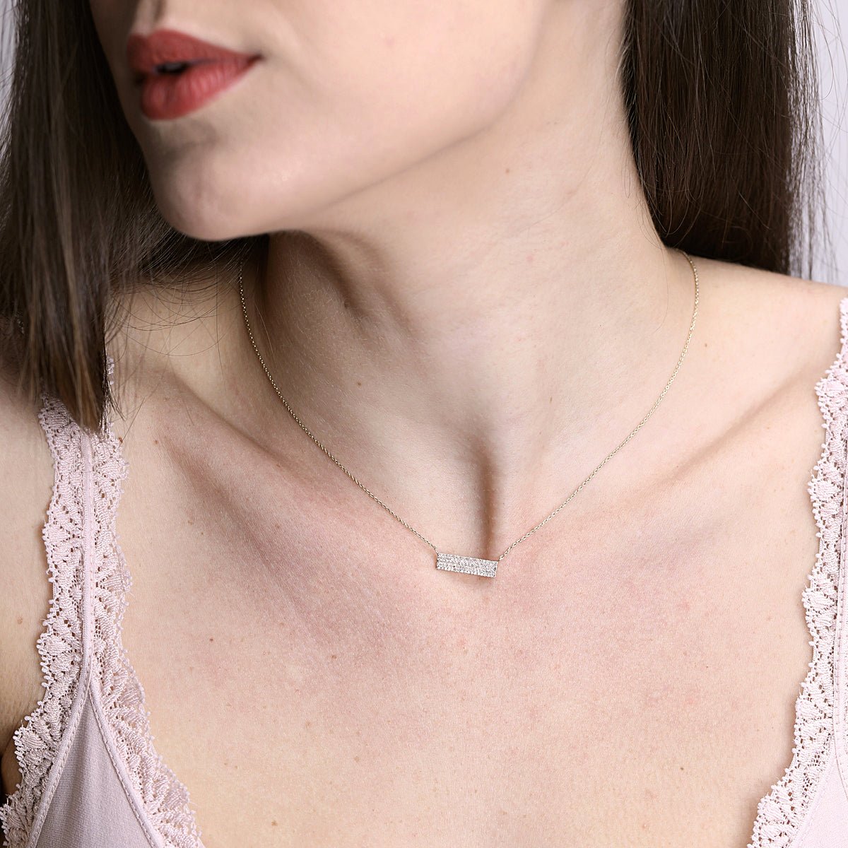 Five Row Diamond Pavé Bar Necklace Necklaces Estella Collection #product_description# 17724 14k Diamond Gemstone #tag4# #tag5# #tag6# #tag7# #tag8# #tag9# #tag10#