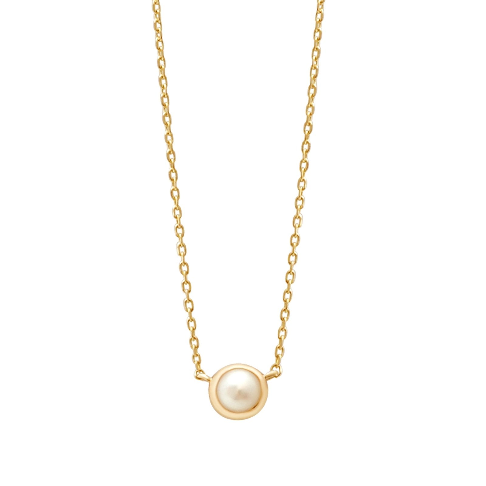 Freshwater Pearl Station Necklace Necklaces Estella Collection 18411 14k Birthstone Gemstone #tag4# #tag5# #tag6# #tag7# #tag8# #tag9# #tag10# 14K Yellow Gold 3MM