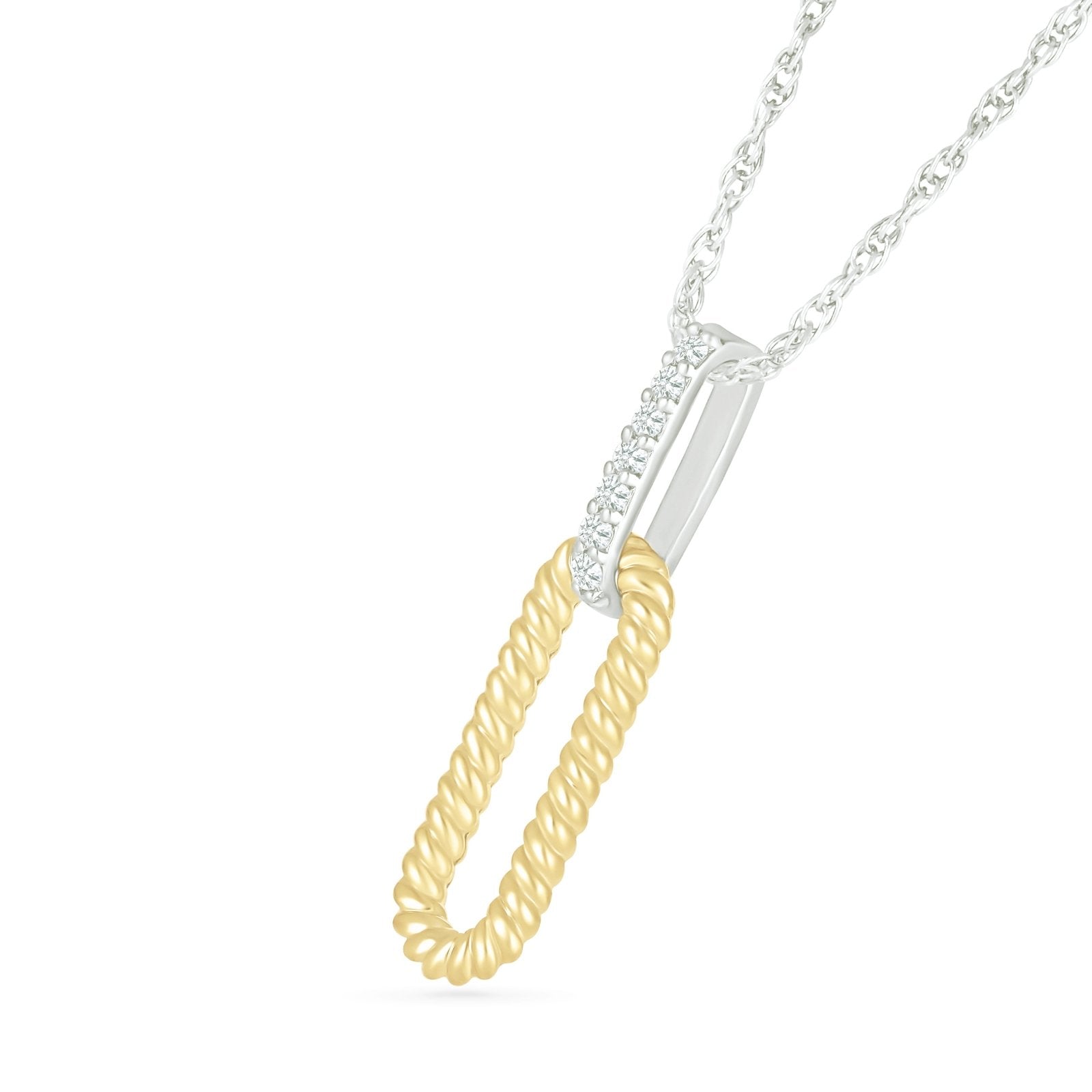 Interlocking Braided Gold and Diamond Paperclip Necklace Necklaces Estella Collection #product_description# 32718 925 Diamond Made to Order #tag4# #tag5# #tag6# #tag7# #tag8# #tag9# #tag10#