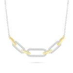 Interlocking Diamond and Gold Oval Pendant with Seven Links Necklace Necklaces Estella Collection #product_description# 32689 925 Diamond Layering Necklace #tag4# #tag5# #tag6# #tag7# #tag8# #tag9# #tag10#