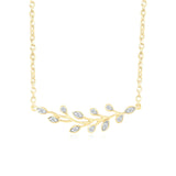 Olive Branch Diamond Bar Necklace Necklaces Estella Collection #product_description# 32705 10k April Birthstone Colorless Gemstone #tag4# #tag5# #tag6# #tag7# #tag8# #tag9# #tag10#