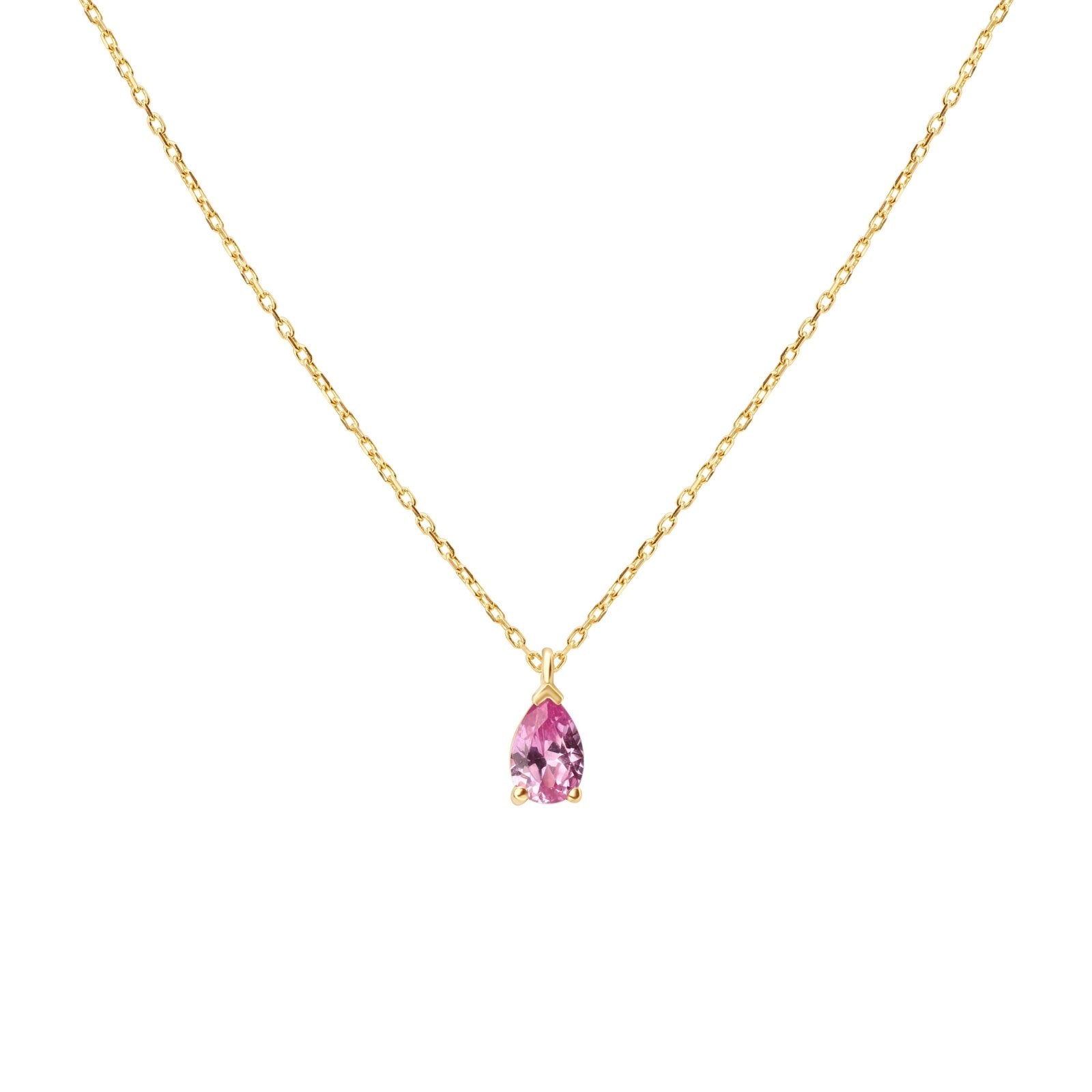 Pear Pink Topaz Gemstone Pendant Necklace in 14K Yellow Gold Necklaces Estella Collection #product_description# 17830 14k Birthstone Gemstone #tag4# #tag5# #tag6# #tag7# #tag8# #tag9# #tag10#