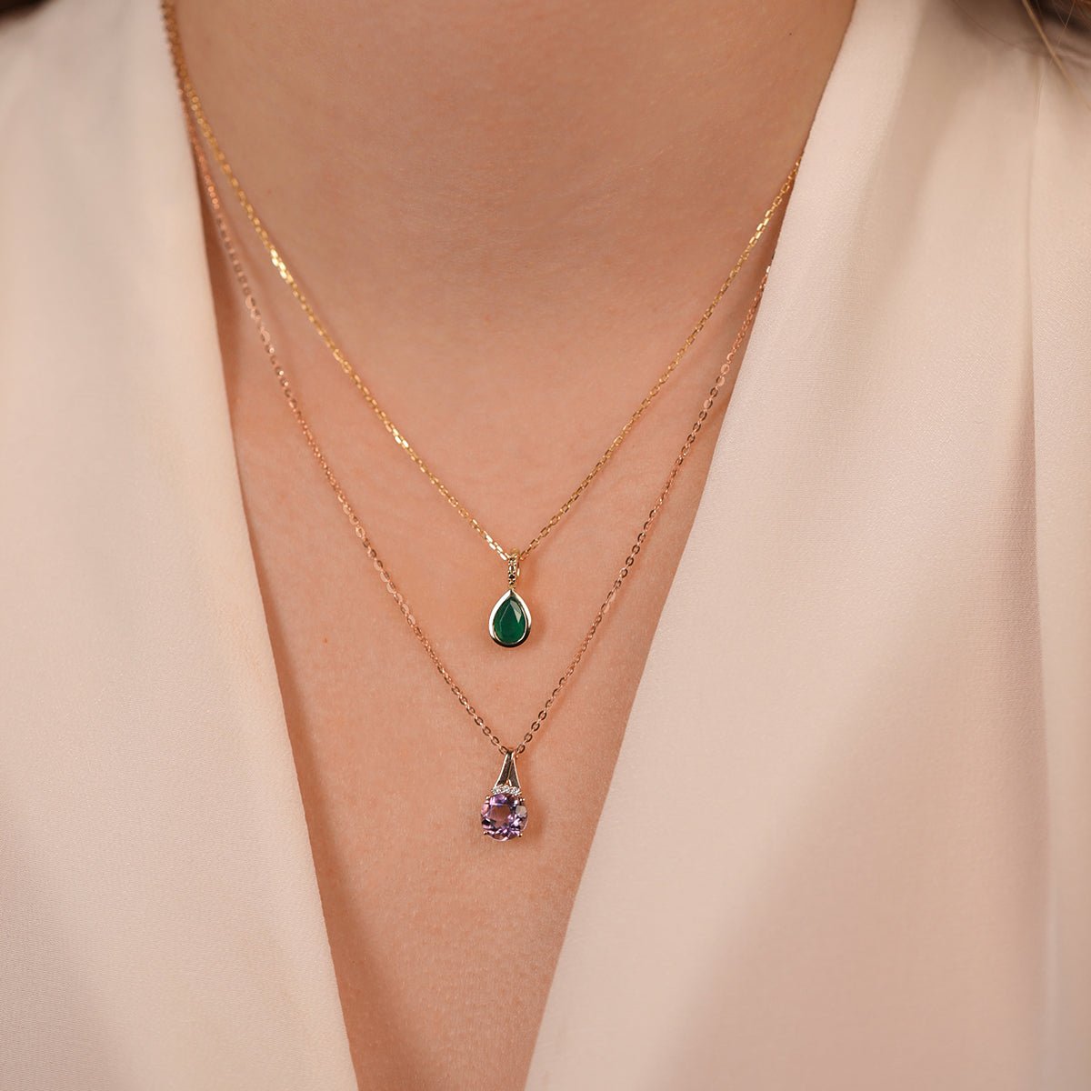 Round Amethyst Pendant Necklace with Diamonds Necklaces Estella Collection #product_description# 14k Amethyst Diamond #tag4# #tag5# #tag6# #tag7# #tag8# #tag9# #tag10#