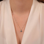Round Bezel Set Blue Topaz Pendant Necklace Necklaces Estella Collection 17621 14k Birthstone Blue Gemstone #tag4# #tag5# #tag6# #tag7# #tag8# #tag9# #tag10# 14K White Gold