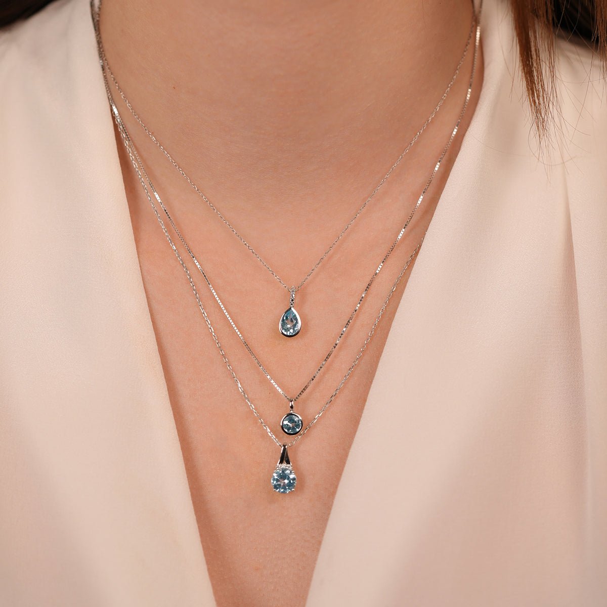 Round Blue Topaz Pendant Necklace with Diamonds Necklaces Estella Collection #product_description# 14k Birthstone Blue Gemstone #tag4# #tag5# #tag6# #tag7# #tag8# #tag9# #tag10#