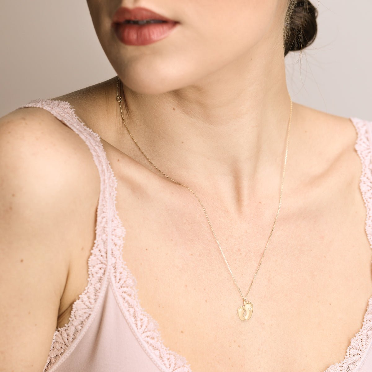 Sapphire Baby Feet Necklace Necklaces Estella Collection #product_description# 14k Colorless Gemstone Make Collection #tag4# #tag5# #tag6# #tag7# #tag8# #tag9# #tag10#