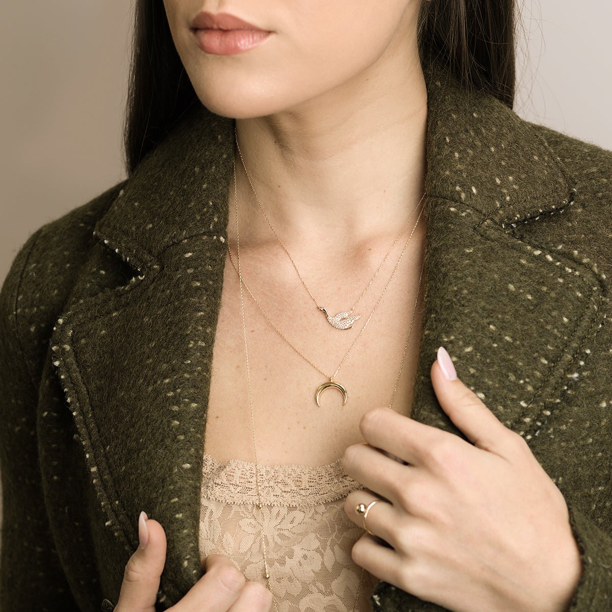 Sapphire Pave Swan Necklace Necklaces Estella Collection #product_description# 14k Birthstone Gemstone #tag4# #tag5# #tag6# #tag7# #tag8# #tag9# #tag10#