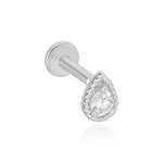 Pear Milgrain Diamond Flat Back Stud Estella Collection 18344 14k cartilage earrings Cartilage Stud #tag4# #tag5# #tag6# #tag7# #tag8# #tag9# #tag10# 14k White Gold 5 mm