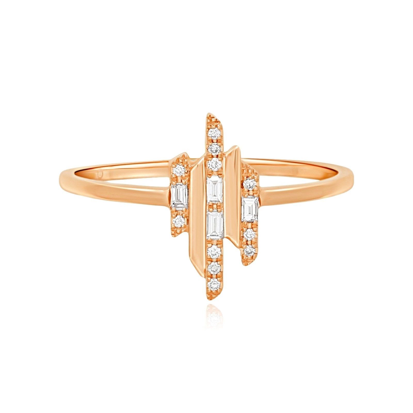 Art Deco Mixed Diamond Cocktail Ring in Solid 14k Gold Rings Estella Collection #product_description# 17519 14k Cocktail Ring Colorless Gemstone #tag4# #tag5# #tag6# #tag7# #tag8# #tag9# #tag10# 14K Rose Gold 6