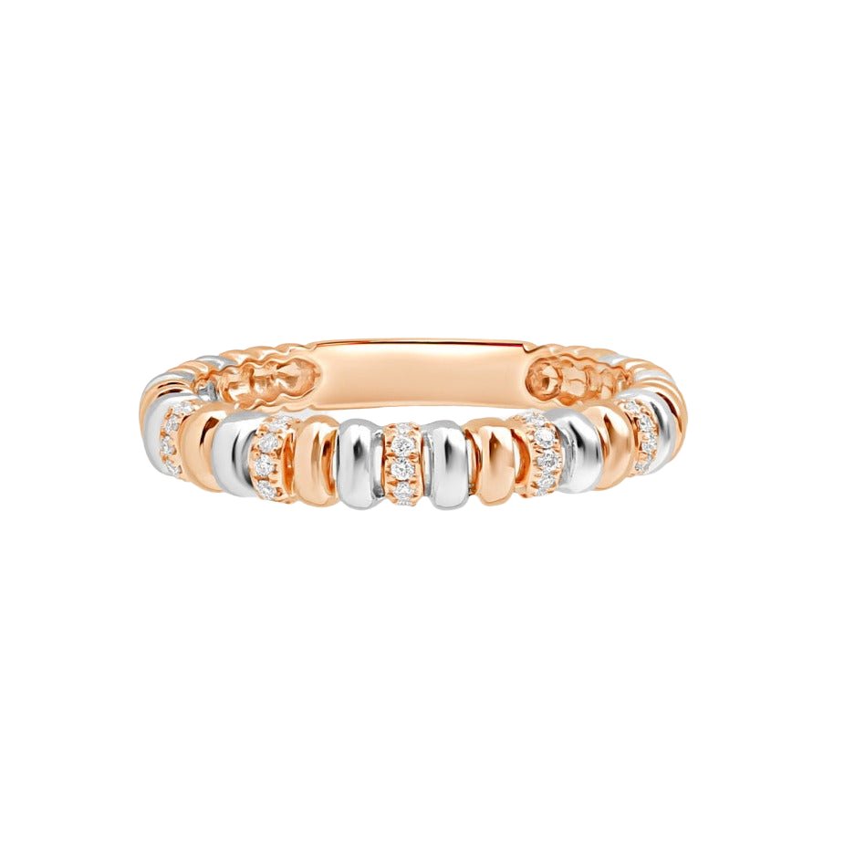 Beaded Diamond Eternity Ring in Solid 14k Two-Tone White and Rose Gold Rings Estella Collection #product_description# 17514 14k Colorless Gemstone Diamond #tag4# #tag5# #tag6# #tag7# #tag8# #tag9# #tag10# 6
