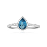 Blue Topaz Teardrop Bezel Set Cocktail Ring Rings Estella Collection #product_description# 17601 14k Birthstone Blue Gemstone #tag4# #tag5# #tag6# #tag7# #tag8# #tag9# #tag10# 7