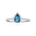 Blue Topaz Teardrop Bezel Set Cocktail Ring Rings Estella Collection 17601 14k Birthstone Blue Gemstone #tag4# #tag5# #tag6# #tag7# #tag8# #tag9# #tag10# 7 14K White Gold