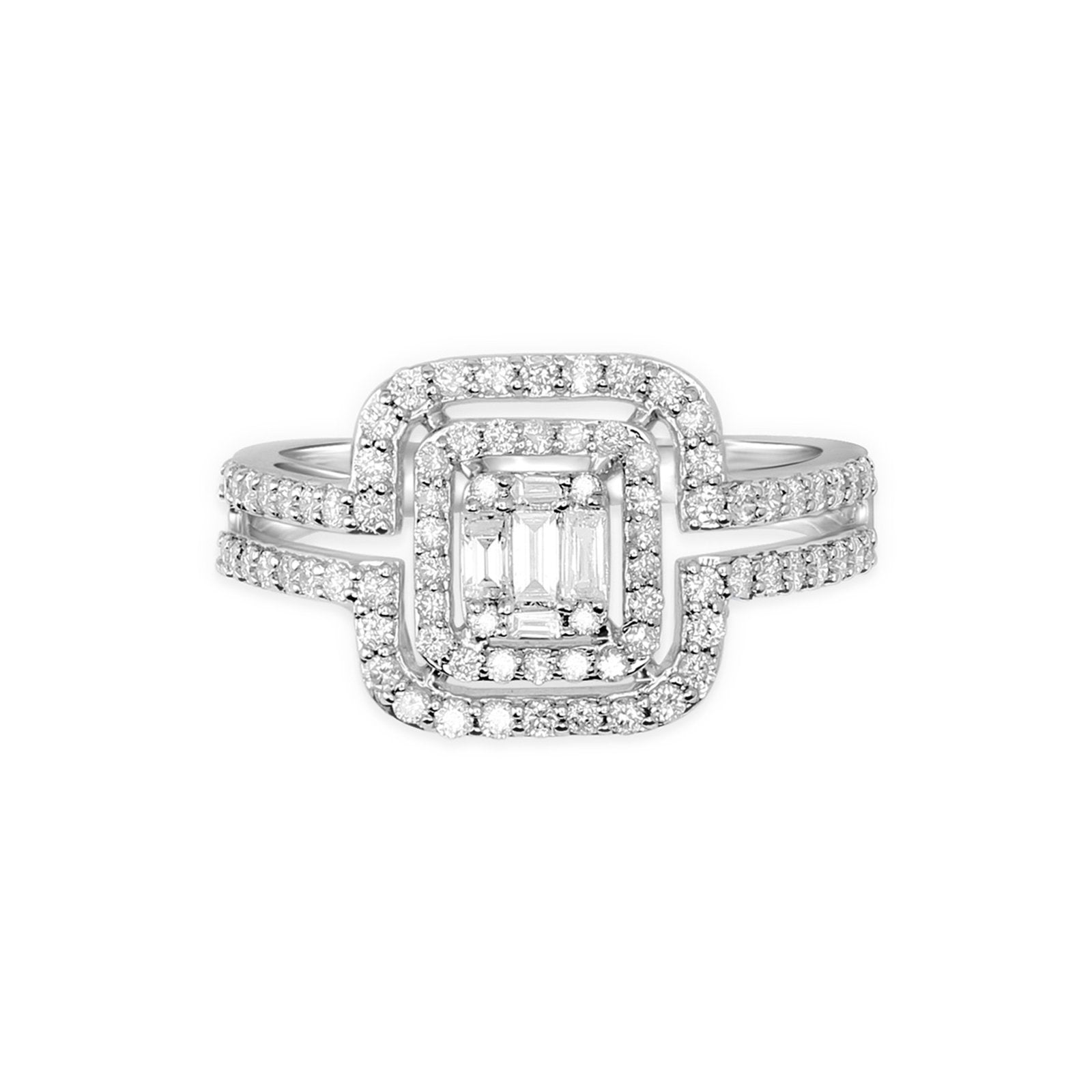 Cushion Cut Diamond with Double Halo Split Shank in Solid 18k White Gold Rings Estella Collection #product_description# 17455 18k Diamond Engagement Ring #tag4# #tag5# #tag6# #tag7# #tag8# #tag9# #tag10# 6