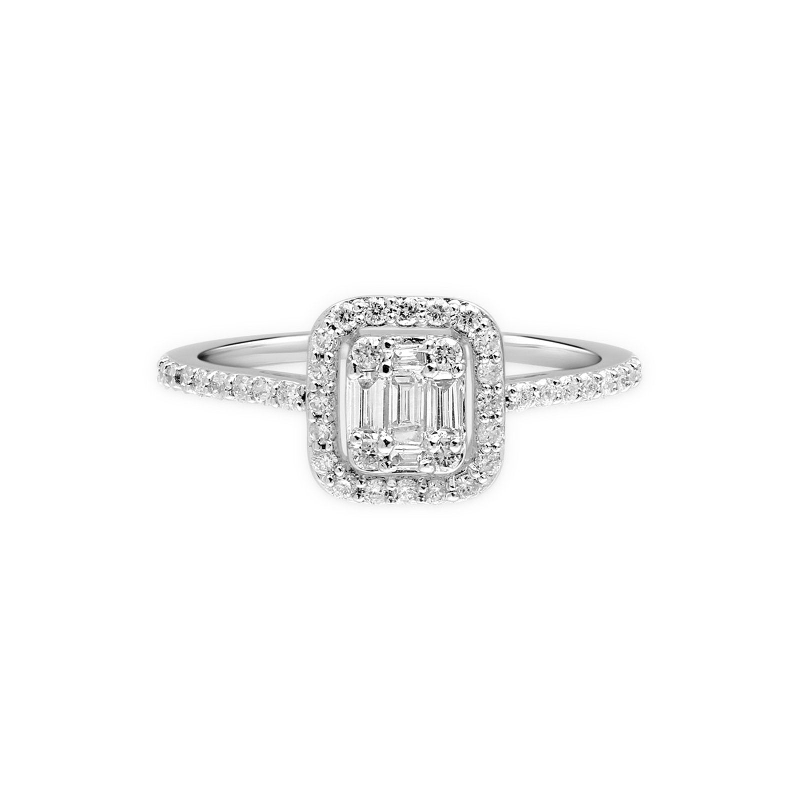 Diamond Baguette Halo Eternity Ring Rings Estella Collection #product_description# 17473 14k 18k Diamond #tag4# #tag5# #tag6# #tag7# #tag8# #tag9# #tag10# 6 14k White Gold