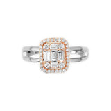 Diamond Baguette Illusion Ring with Halo in Solid 18k Two-Tone White and Rose Gold Rings Estella Collection #product_description# 17465 18k cutomized jewelry Diamond #tag4# #tag5# #tag6# #tag7# #tag8# #tag9# #tag10# 6