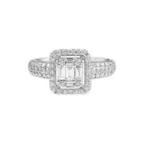 Diamond Baguette with Halo Ring in Solid 18k White Gold Rings Estella Collection #product_description# 17469 18k Colorless Gemstone Diamond #tag4# #tag5# #tag6# #tag7# #tag8# #tag9# #tag10# 6