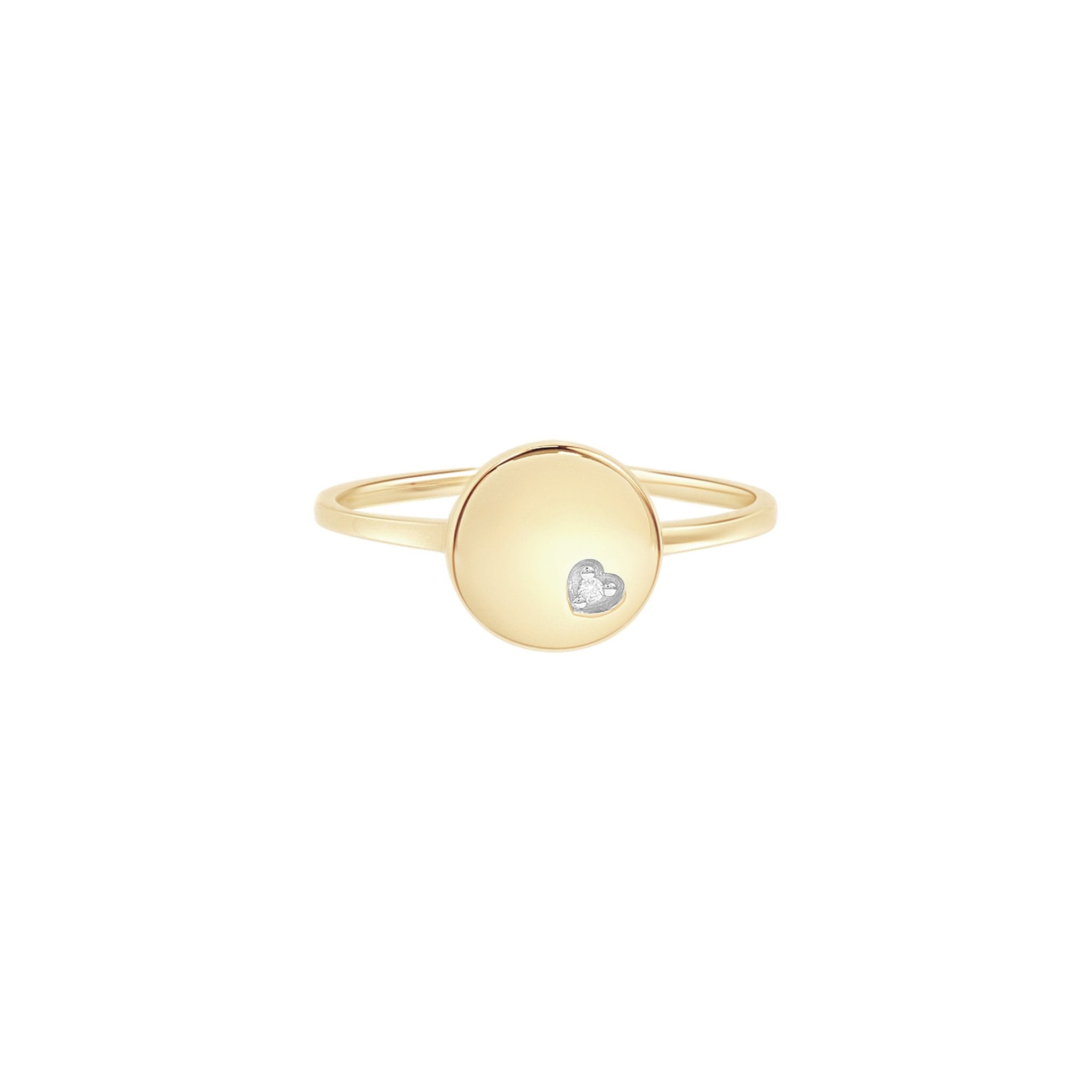 Diamond Heart Disc Signet Ring Rings Estella Collection #product_description# 17634 14k April Birthstone Birthstone #tag4# #tag5# #tag6# #tag7# #tag8# #tag9# #tag10# 14K Yellow Gold 6
