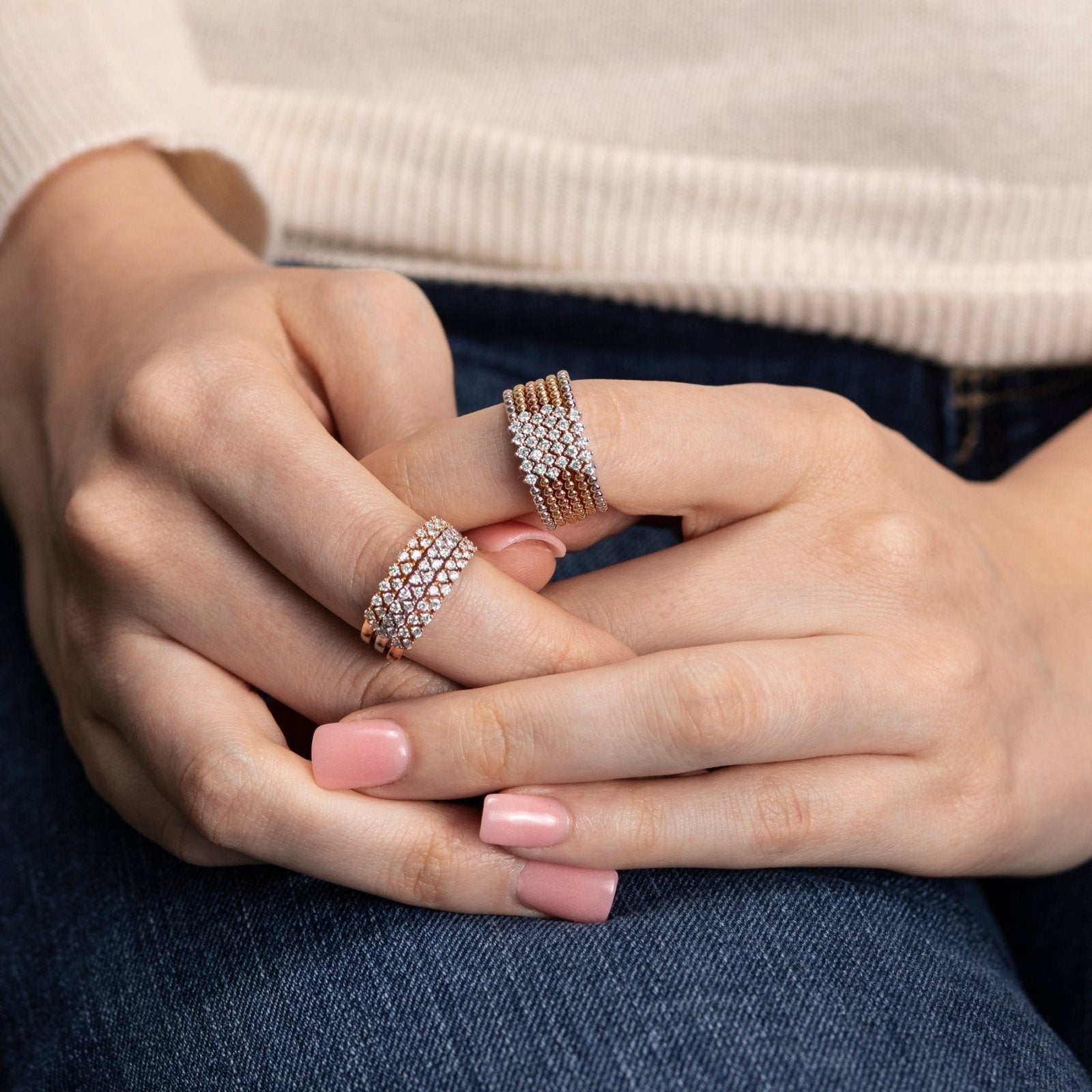 Five Diamond Beaded Ring Rings Estella Collection #product_description# 17303 14k Diamond Gemstone #tag4# #tag5# #tag6# #tag7# #tag8# #tag9# #tag10#