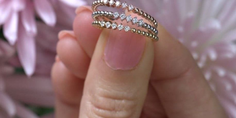 Five Diamond Beaded Ring Rings Estella Collection #product_description# 17303 14k Diamond Gemstone #tag4# #tag5# #tag6# #tag7# #tag8# #tag9# #tag10#