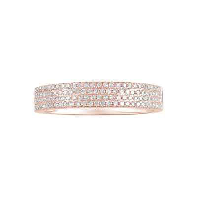 Four Row Diamond PavÃ© Ring Rings Estella Collection #product_description# 17698 14k Diamond Gemstone #tag4# #tag5# #tag6# #tag7# #tag8# #tag9# #tag10# 14K Rose Gold 7