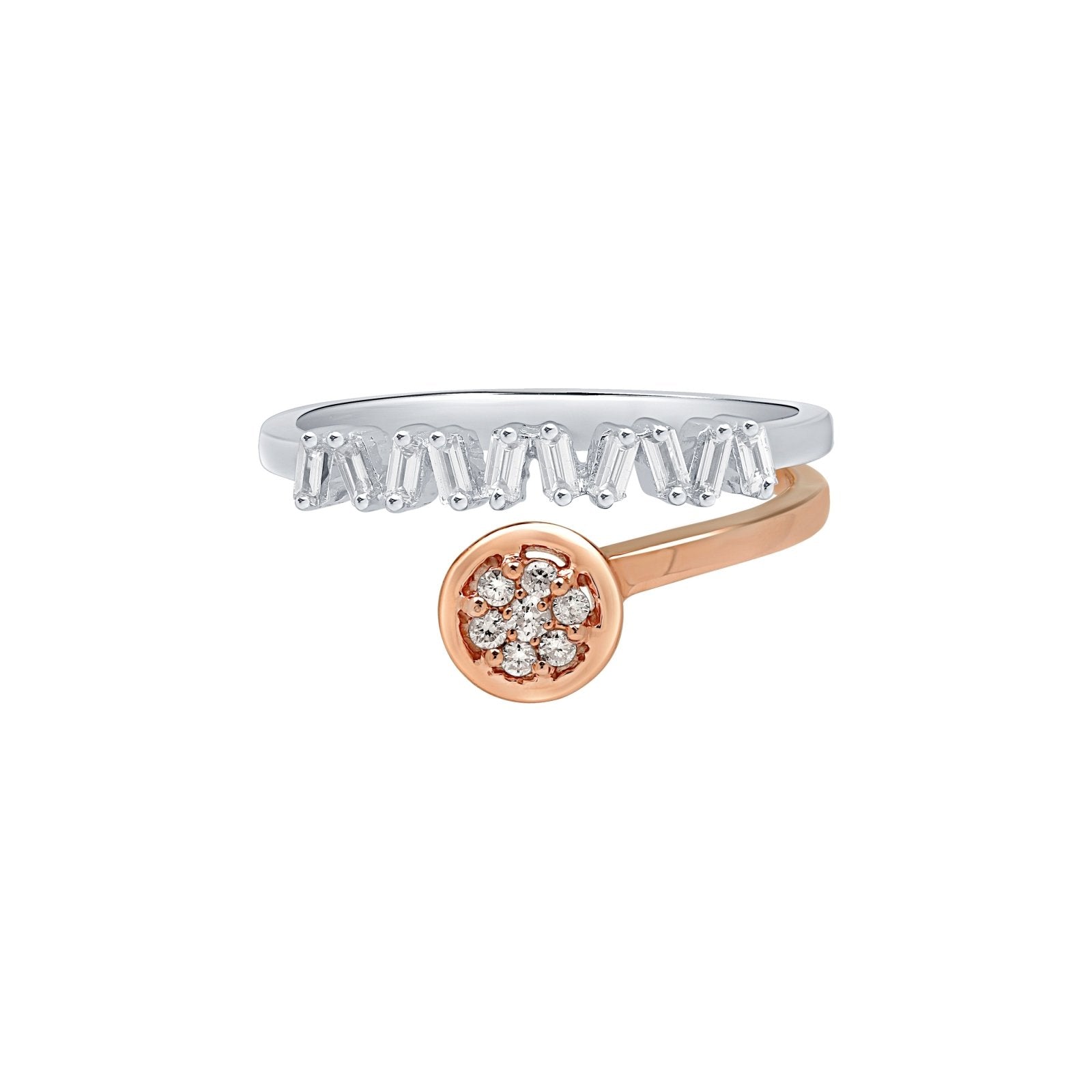 Mixed Shape Diamond Ring in Solid 18k Two-Tone White and Rose Gold Rings Estella Collection #product_description# 17491 14k Diamond Engagement Ring #tag4# #tag5# #tag6# #tag7# #tag8# #tag9# #tag10# 6