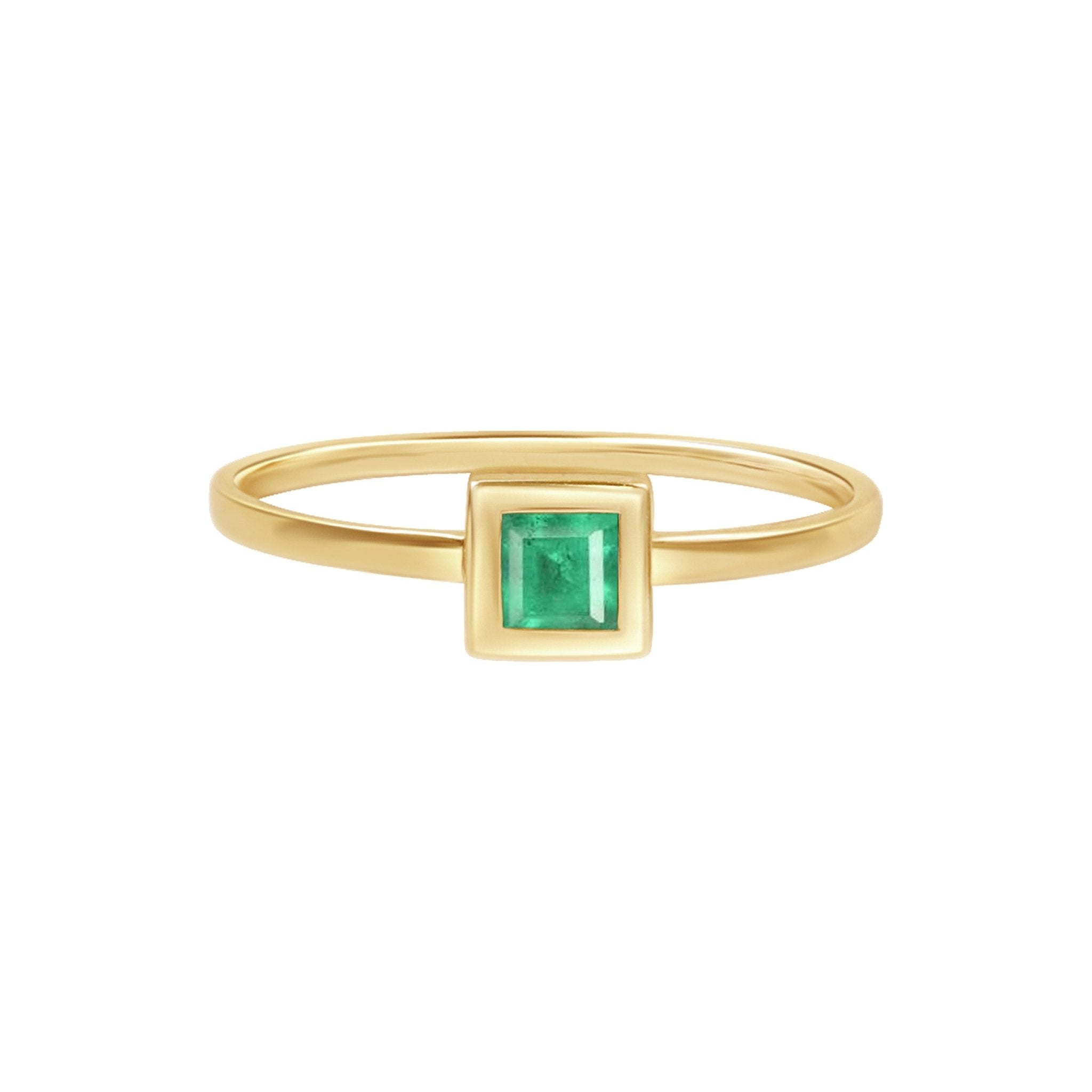 Princess Cut Emerald Cocktail Ring Bezel Set Rings Estella Collection #product_description# 17627 14k Birthstone Emerald #tag4# #tag5# #tag6# #tag7# #tag8# #tag9# #tag10# 6