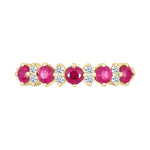 Ruby and White Sapphire Half Eternity Ring Rings Estella Collection #product_description# 32767 10k Birthstone Made to Order #tag4# #tag5# #tag6# #tag7# #tag8# #tag9# #tag10#