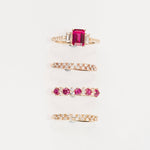 Ruby and White Sapphire Half Eternity Ring Rings Estella Collection #product_description# 32767 10k Birthstone Made to Order #tag4# #tag5# #tag6# #tag7# #tag8# #tag9# #tag10#