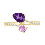 Toi et Moi Ring with Teardrop Amethyst and Round Pink Sapphire Rings Estella Collection #product_description# 32751 Amethyst Made to Order New Arrivals #tag4# #tag5# #tag6# #tag7# #tag8# #tag9# #tag10#