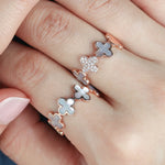 Alternating Diamond and Mother of Pearl Clover Eternity Ring Rings Estella Collection #product_description# 17208 Band Birthstone Colorless Gemstone #tag4# #tag5# #tag6# #tag7# #tag8# #tag9# #tag10# 7 14K Rose Gold
