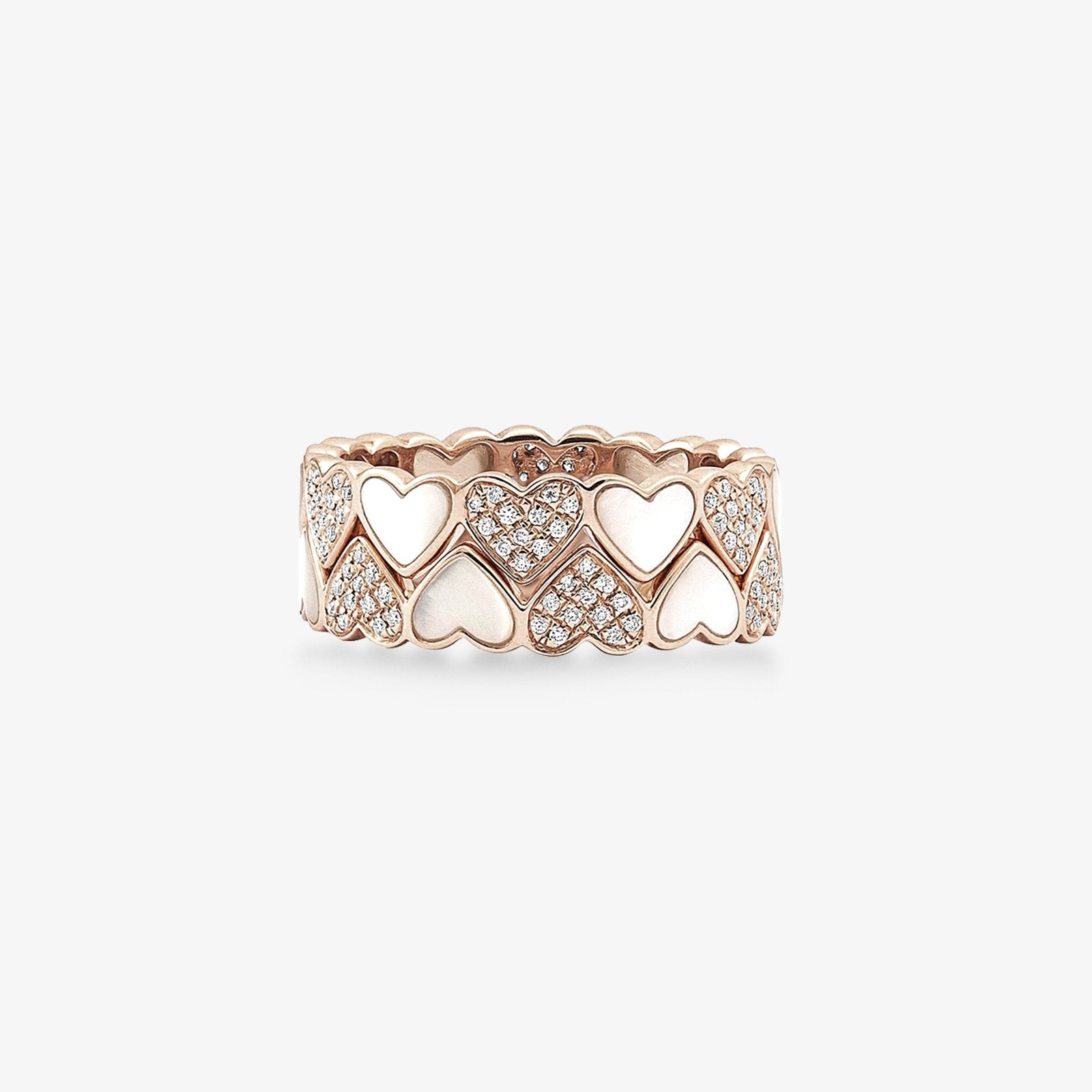 Alternating Diamond and Mother of Pearl Heart Eternity Band Rings Estella Collection #product_description# 17210 14k Band Birthstone #tag4# #tag5# #tag6# #tag7# #tag8# #tag9# #tag10#