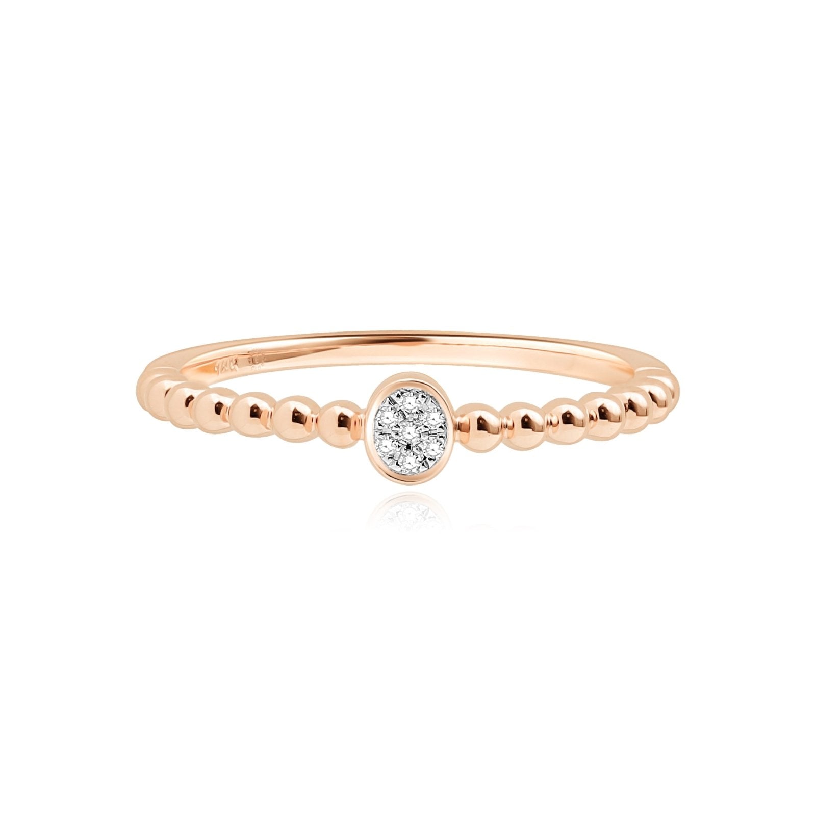 Diamond Pave Disc Beaded Ring Rings Estella Collection #product_description# 17551 14k Diamond Gemstone #tag4# #tag5# #tag6# #tag7# #tag8# #tag9# #tag10# 14K Rose Gold 6