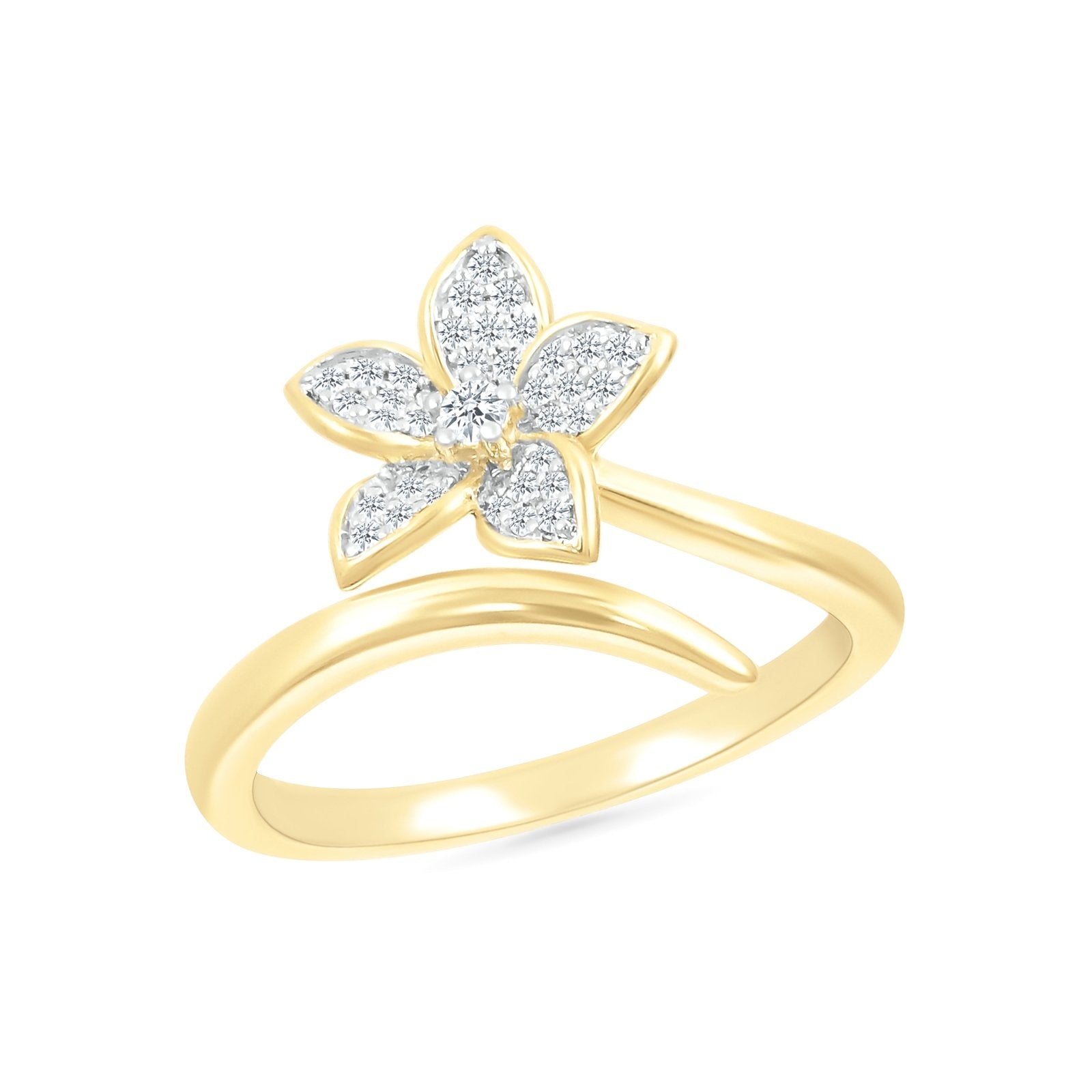 Flower Wrap Ring in Diamond Pave Rings Estella Collection #product_description# 32759 10k April Birthstone Colorless Gemstone #tag4# #tag5# #tag6# #tag7# #tag8# #tag9# #tag10#