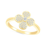 Four Petal Flower Diamond Cocktail Ring Rings Estella Collection #product_description# 32756 10k April Birthstone Colorless Gemstone #tag4# #tag5# #tag6# #tag7# #tag8# #tag9# #tag10#