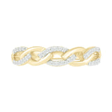 Interlocking Diamond and Gold Cable Ring Rings Estella Collection 32743 Diamond Yellow Gold #tag4# #tag5# #tag6# #tag7# #tag8# #tag9# #tag10#