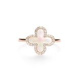 Mother of Pearl Clover with Diamond Halo Ring Rings Estella Collection #product_description# 17203 14k Birthstone Diamond #tag4# #tag5# #tag6# #tag7# #tag8# #tag9# #tag10# 6