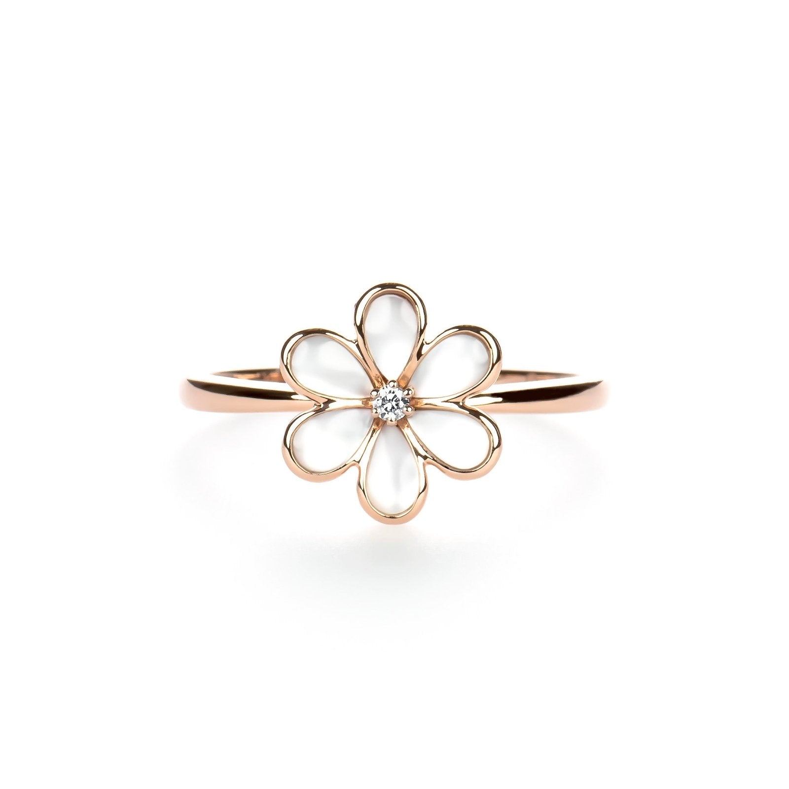 Mother of Pearl Flower with Diamond Center Ring Rings Estella Collection #product_description# 17202 14k Birthstone Diamond #tag4# #tag5# #tag6# #tag7# #tag8# #tag9# #tag10# 6