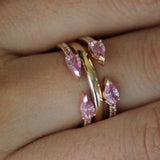 Pink Topaz Pear Open Cuff Ring Rings Estella Collection #product_description# 17766 14k Birthstone Gemstone #tag4# #tag5# #tag6# #tag7# #tag8# #tag9# #tag10# 6