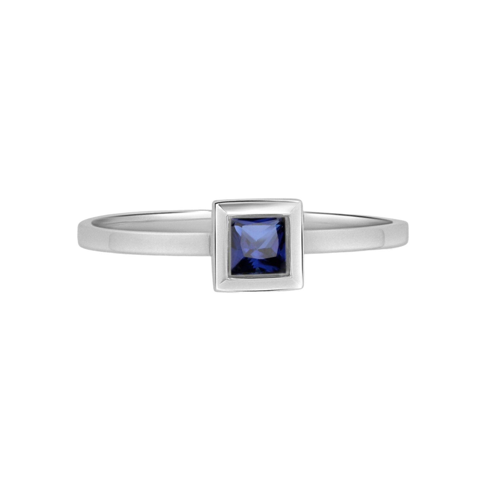 Princess Cut Sapphire Cocktail Ring Bezel Set Rings Estella Collection #product_description# 14k Birthstone Blue Gemstone #tag4# #tag5# #tag6# #tag7# #tag8# #tag9# #tag10#