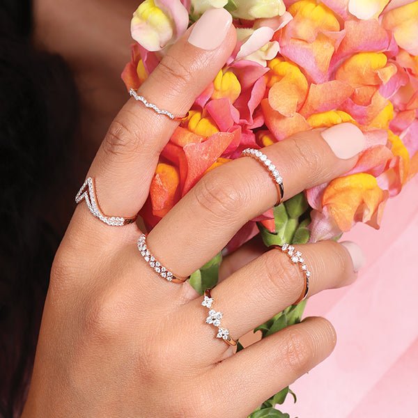 Three Flower Diamond Ring Rings Estella Collection #product_description# 17414 14k Diamond Flower Jewelry #tag4# #tag5# #tag6# #tag7# #tag8# #tag9# #tag10# 14K Rose Gold 6